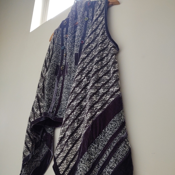 Colorful🎨Buttons Artsy Velvet-Sweater Vest~ by Anis A Size: S - Picture 3 of 8